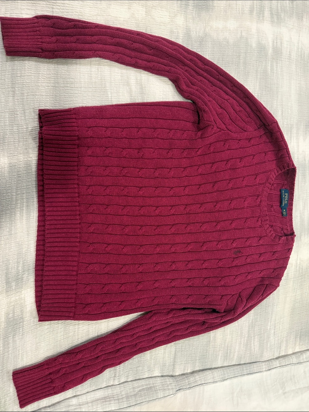 Ralph Lauren Men's Cable-Knit Crewneck Sweater - Raspberry